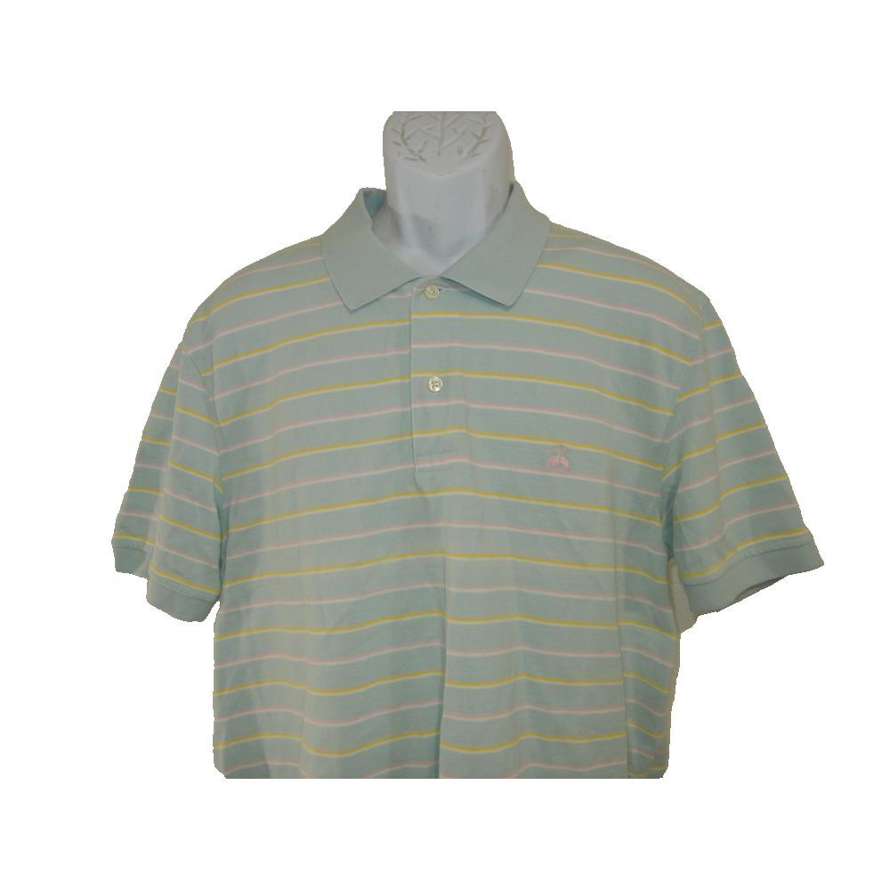 Brooks Brothers Mens Performance Polo Original Fit‎ Sz L Blue Short Sleeve Golf